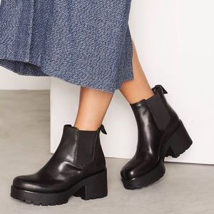 Vagabond Dioon Leather Elastic Chelsea Ankle Chunky Heel Boots EU 37, US 6.5